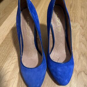 Aldo blue suede heels